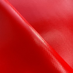 Ткань ПВХ 600 гр/м2 плотная, Красный (Ширина 150см), на отрез  в Братске