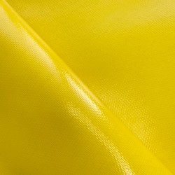 Ткань ПВХ 600 гр/м2 плотная, Жёлтый (Ширина 150см), на отрез  в Братске