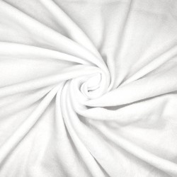 Ткань Флис Односторонний 130 гр/м2, цвет Белый (на отрез)  в Братске