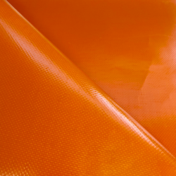 Ткань ПВХ 450 гр/м2, Оранжевый (Ширина 160см), на отрез  в Братске