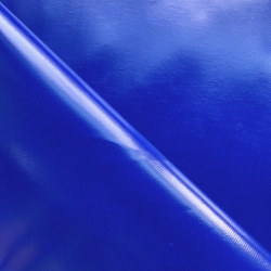 Ткань ПВХ 450 гр/м2, Синий (Ширина 160см), на отрез  в Братске