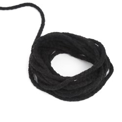 Шнур для одежды тип 2, цвет Чёрный (плетено-вязаный/полиэфир)  в Братске